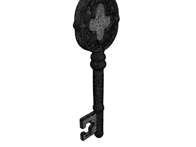 Ornate Vintage Skeleton Key Prop Low-poly 3D model