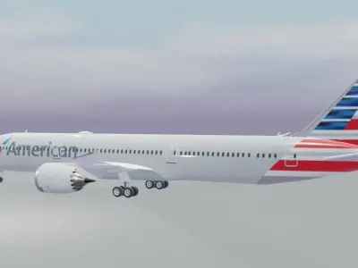 American Airlines Boeing 787-9 dreamliner  Low-poly 3D model