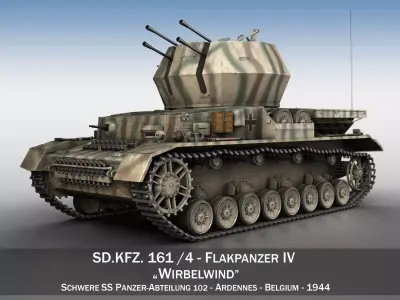 Flakpanzer IV - Wirbelwind - s SS-PzAbt 102 3D model