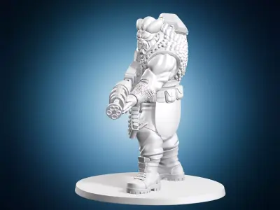 Orc Commando With Gatling Gun Sci Fi Fantasy Miniature 3D print model