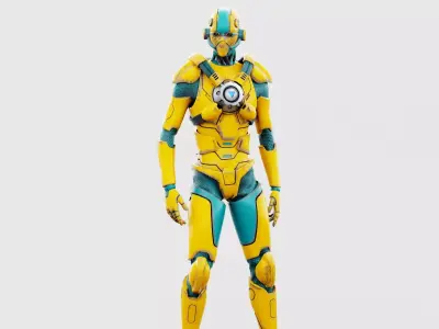 CYBORGTOPIA B-11  Rigged for Unreal Engine - Unity - MIXAMO 3D model
