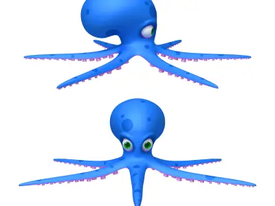 Octopus cartoon 03 3D model