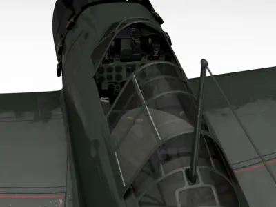 A6M5 Japanese Zero WWII Fighter -PBR UE4- Low-poly 3D model