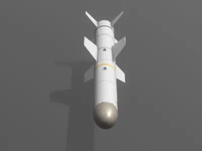AGM-84D HARPOON Anti-Ship Missile Low-poly 3D model