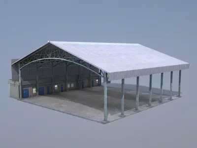 MilitaryBase PortoVelho Hangar 03 Low-poly 3D model