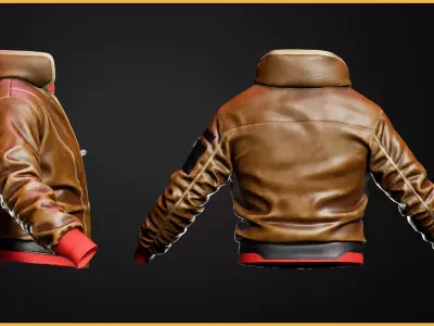 Modular Cyber Jacket Bombre Low-poly 3D model
