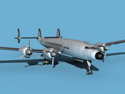Lockheed L1649 Star Liner Bare Metal 3D model