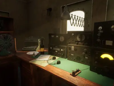 Telegraph Room Interior Low-poly 3D model