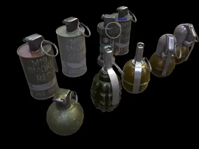 Grenades Pack Low-poly 3D model