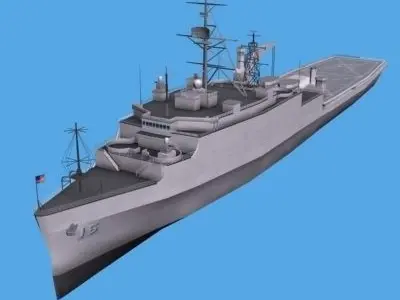 LPD4 Austin Assault Ship Low-poly 3D model