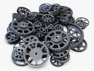 Pile of Scattered Gears v 1 3D model