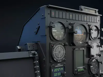 AH-6 Little Bird Front Instrument Panel 3D model