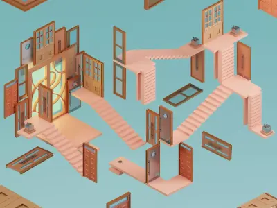 Temple 14 - Doors Temple 3D model