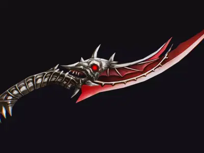 Dagger Bone Short Blade Sharpener Military Wedge Grinding Low-poly 3D model