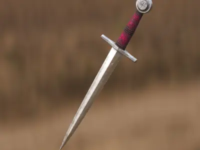 Medieval Dagger for Games and Cinematics 07 Free low-poly 3D model