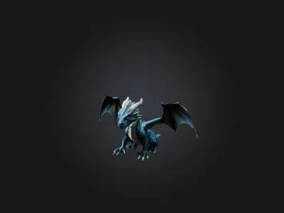 Realistic Storm Dragon Model Low-poly 3D model