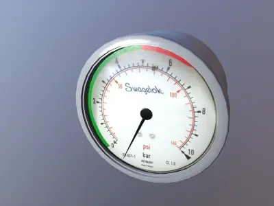 Pressure Gauge Meter Low-poly 3D model