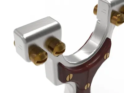 Slingshot metal clamp Low-poly 3D model