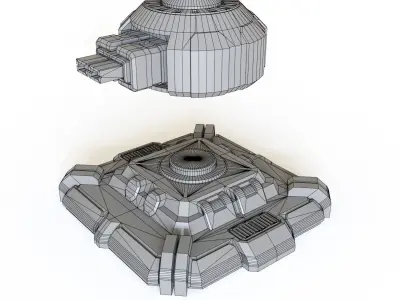 Sci fi turret emplacement for tabletop scenery 3D print model