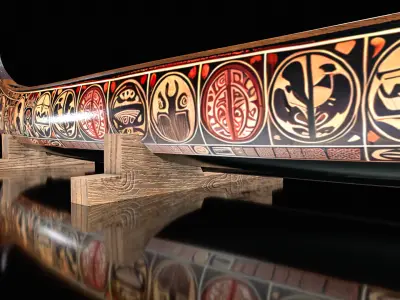 Canoe Low-poly 3D model