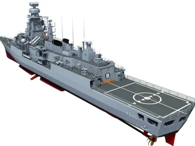 TCG ORUCREIS Turkish Meko Class Frigate 3D model
