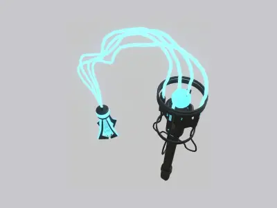 SciFi Flail A01 Black Blue - Sci Fi Weapon Design Low-poly 3D model