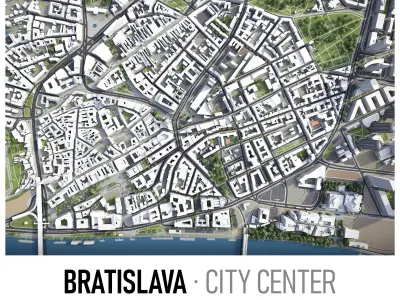 Bratislava Low-poly 3D model