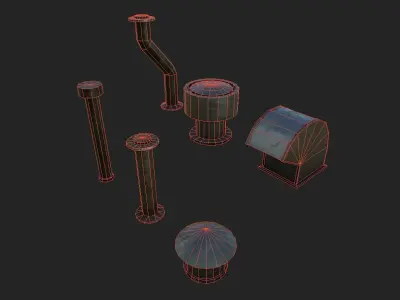  Industrial Props Pack 3 Low-poly 3D model