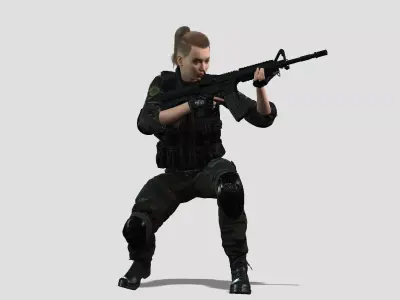 Realistic Female SWAT Officer 3D Model 3D model