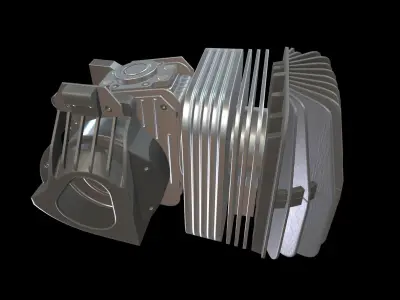 Generic Motorsport Engine Low Poly PBR Realistic Low-poly 3D model