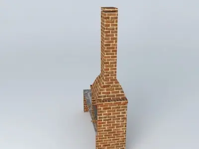 churrasqueiraedson outdoor kitchen with brick fireplace Free 3D model