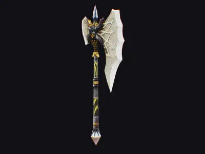Axe Pickaxe Pike Cutting Hatchet Weapon Halberd Fantasy Bill  Low-poly 3D model