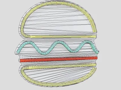 Neon Sign Burger Low-poly 3D model