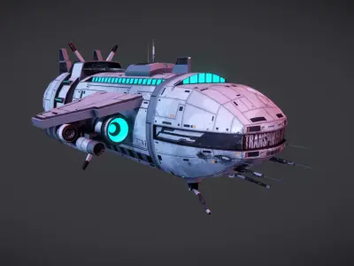 Spaceship 3D Model Low-poly 3D model