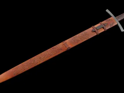 Viking sword game ready model Low-poly 3D model