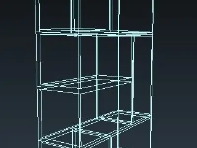 Wooden bookcase Free low-poly 3D model