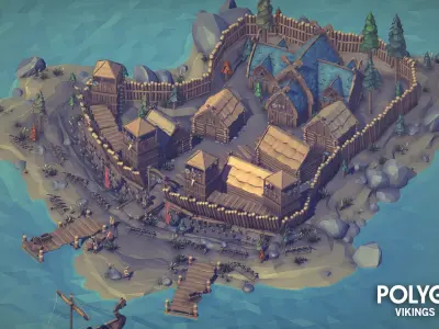 POLYGON - Vikings Pack Low-poly 3D model