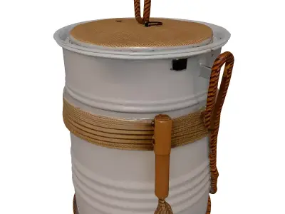 Rustic Metal Drum Smoker 3D model