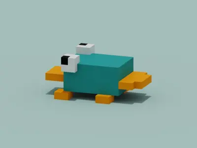 voxel Platypus Low-poly 3D model