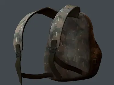 Backpack Camping Generic military human bag storqge baggage Low-poly 3D model