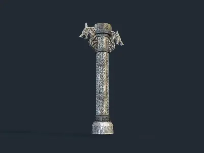 Norse column low poly Low-poly 3D model