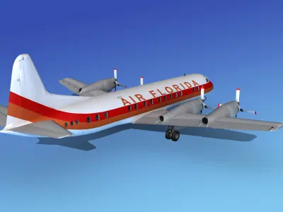 Lockheed L-188 Electra HP Air Florida 3D model