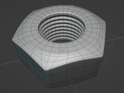 Galvanized Steel Nut Free 3D model