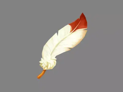 cartoon feather Low-poly 3D model