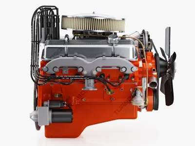 Chevrolet 350 Small-Block V8 LT-1 370 302 3D model