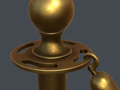 Stanchion and Velvet Rope 3D model purchase