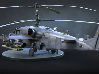 Ka-52 Helicopter Low-Poly Low-poly 3D model