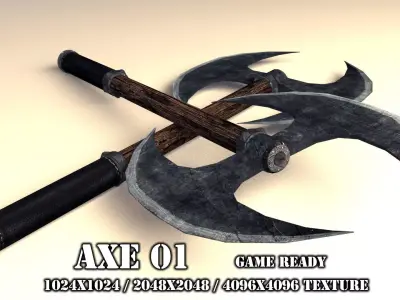 Two Handed Axe 01 Low-poly 3D model