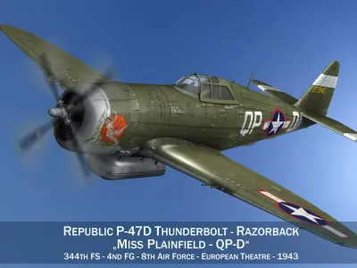 Republic P-47D Thunderbolt - Miss Plainfield 3D model