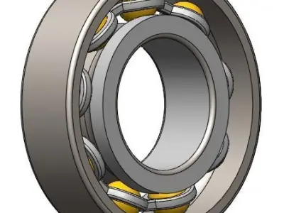 Angular ball bearing with small cage Free 3D print model